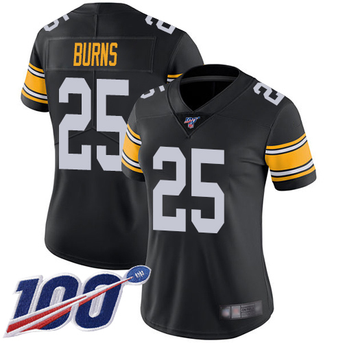 Women Pittsburgh Steelers Football #25 Limited Black Artie Burns Alternate 100th Season Vapor Untouchable Nike NFL Jersey->pittsburgh steelers->NFL Jersey